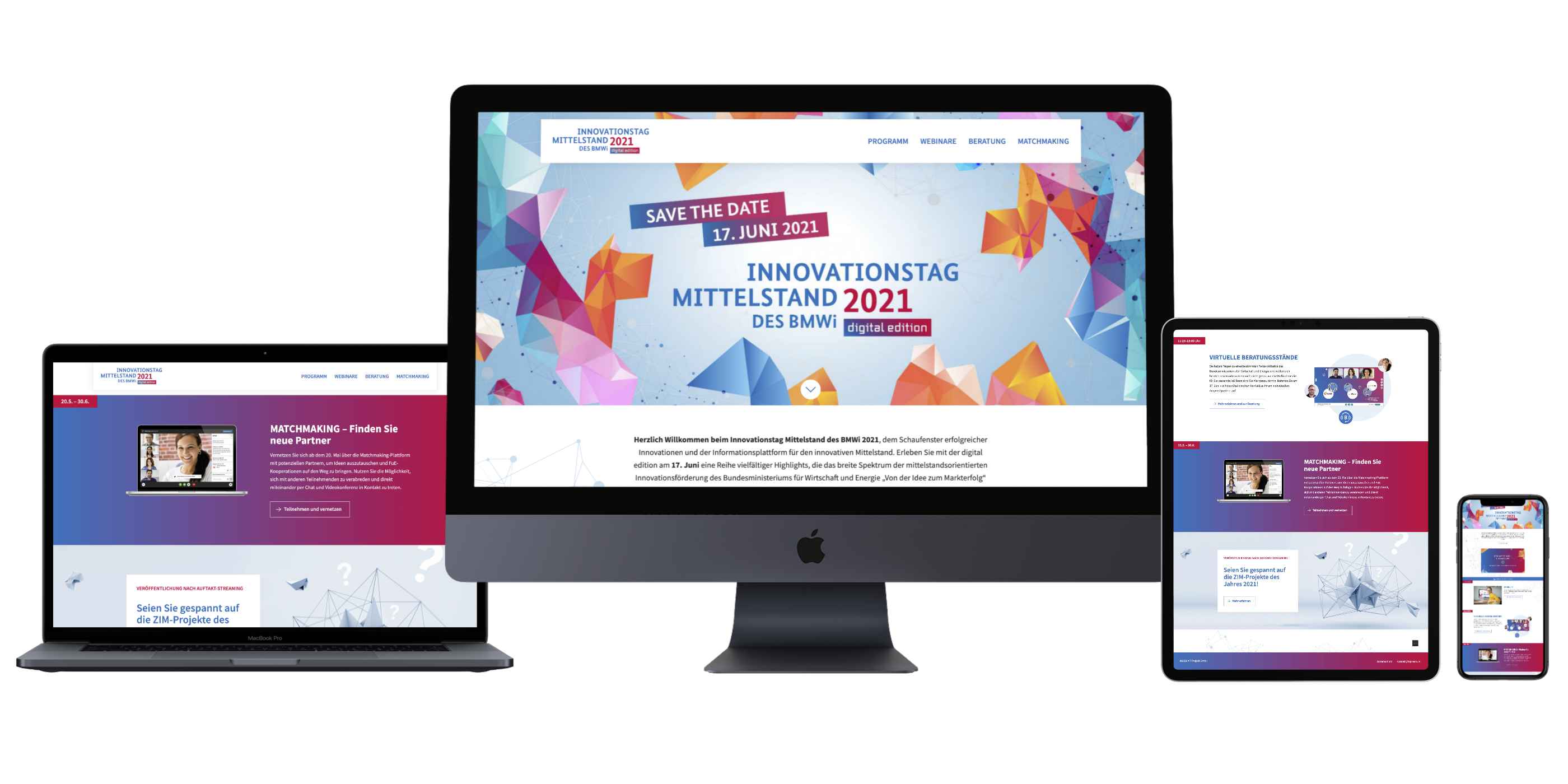 Responsive Website Innovationstage Mittelstand des BMWi - Mockup