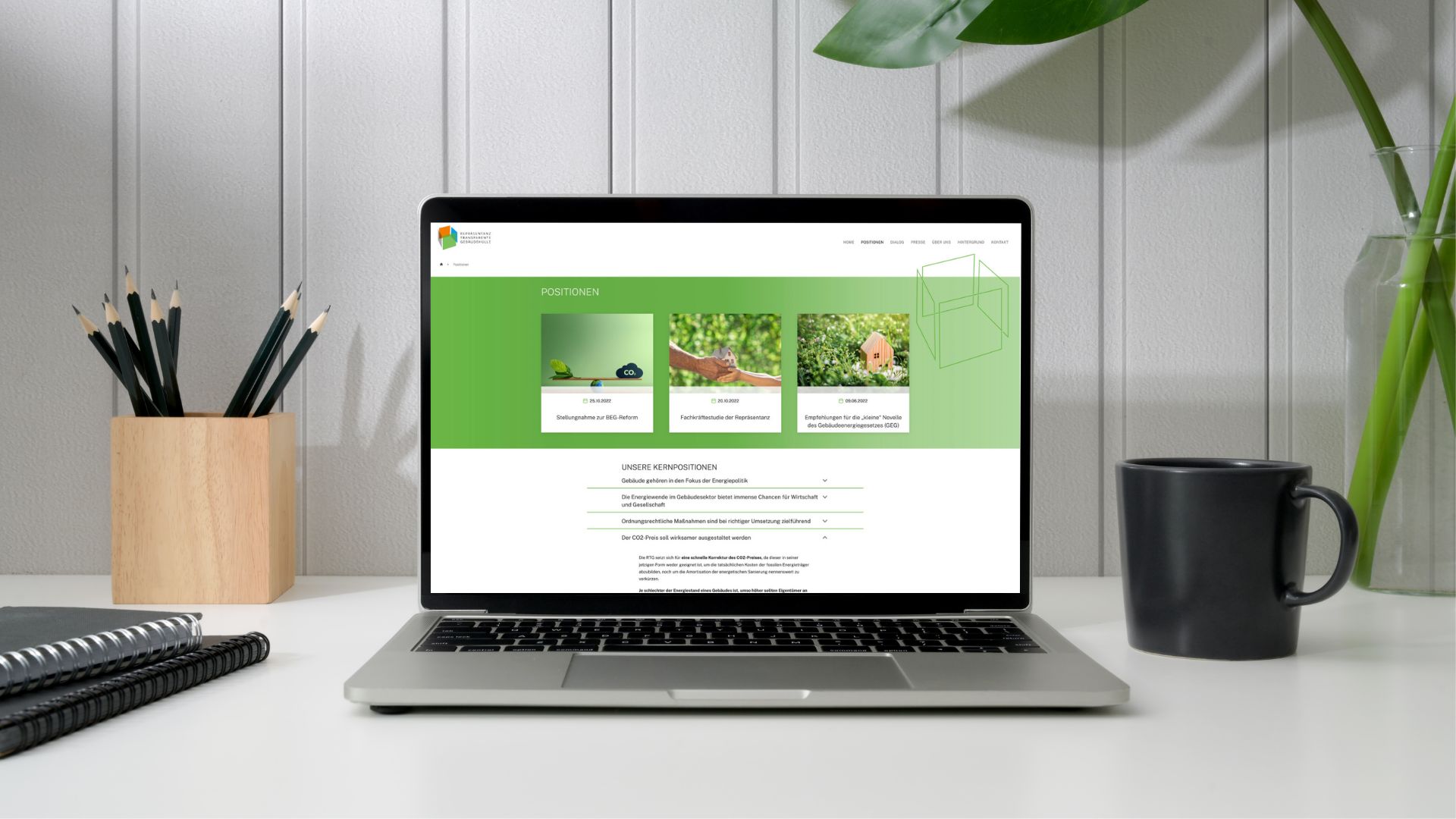 Website Repräsentanz Transparente Gebäudehülle
