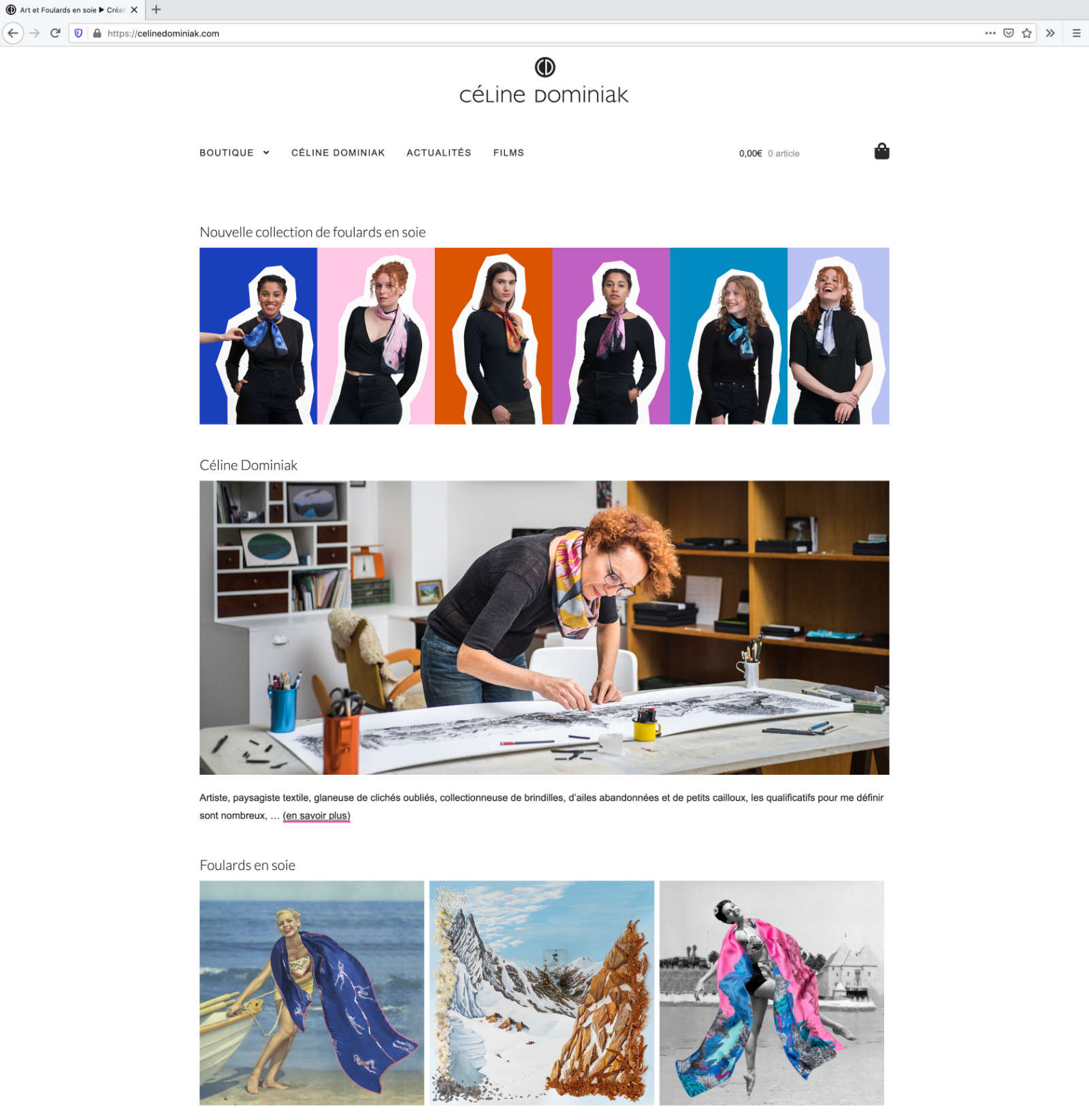Screenshot der Website Céline Dominiak