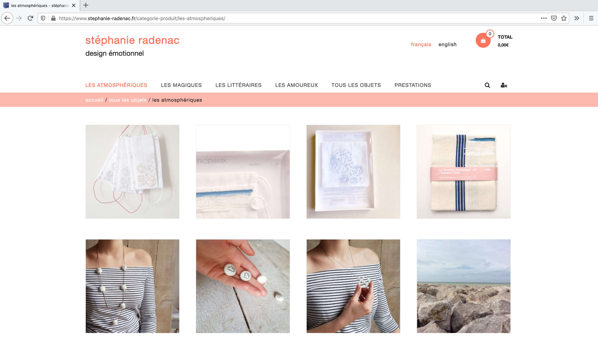 Poetisches Design auf der Website Stéphanie Radenac zu kaufen