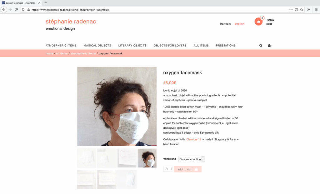 Oxygen facemask von Stéphanie Radenac und Chambre 12