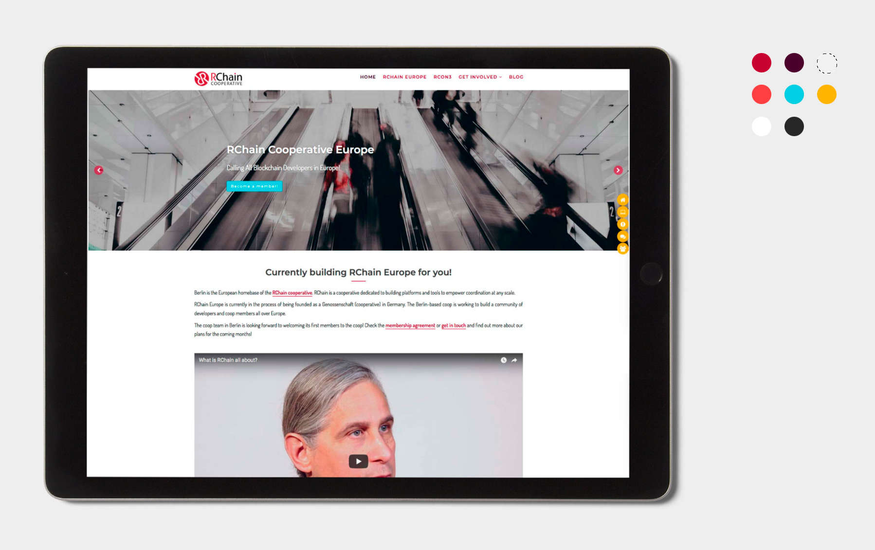 RChain Website auf dem Tablet ©Stéphanie Boisset