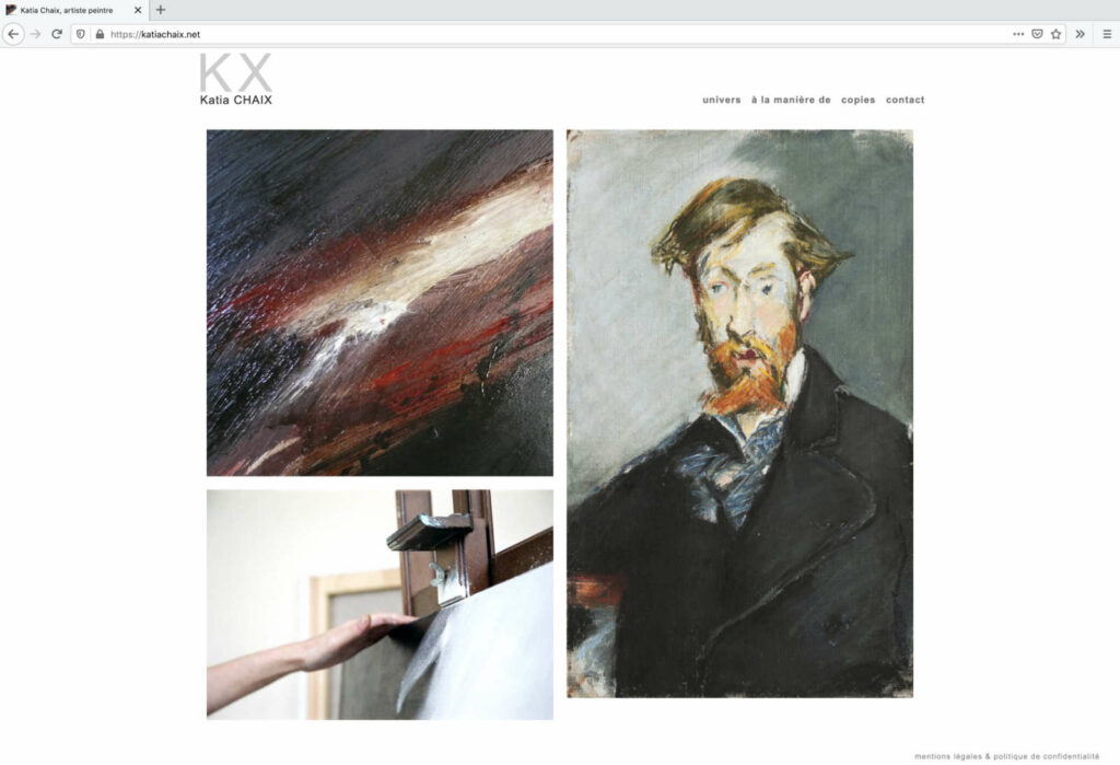 Index-Seite der Website von Katia Chaix