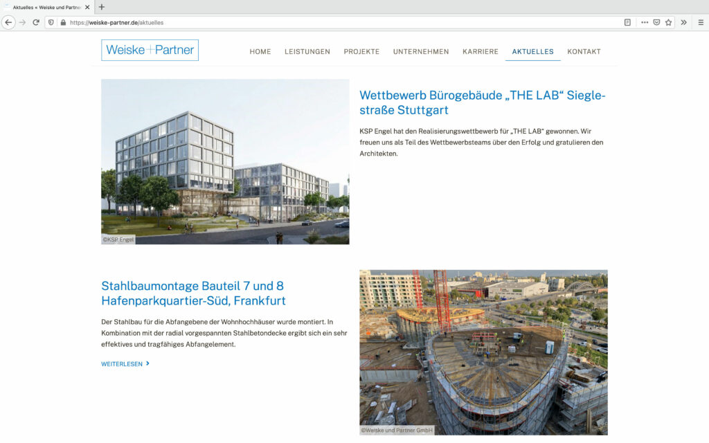 Aktuelles Weiske und Partner GmbH - Beratende Ingenieure VBI