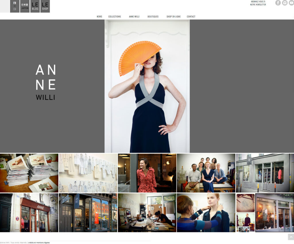 Screenshot der Website Anne Willi - Version 2
