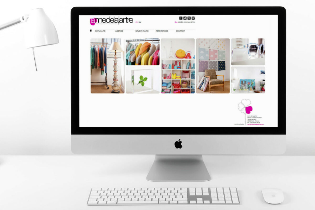 Website Anne de Lajartre auf iMac