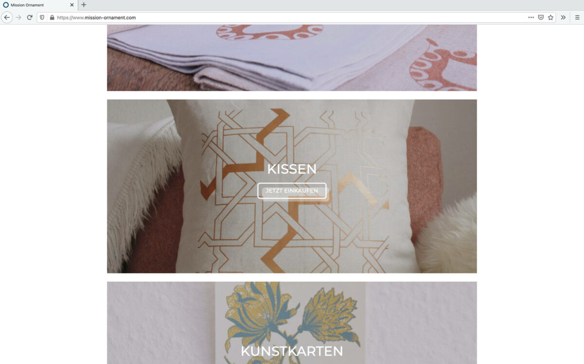 Screenshot mission-ornament.com - Webdesign ©Stéphanie Boisset