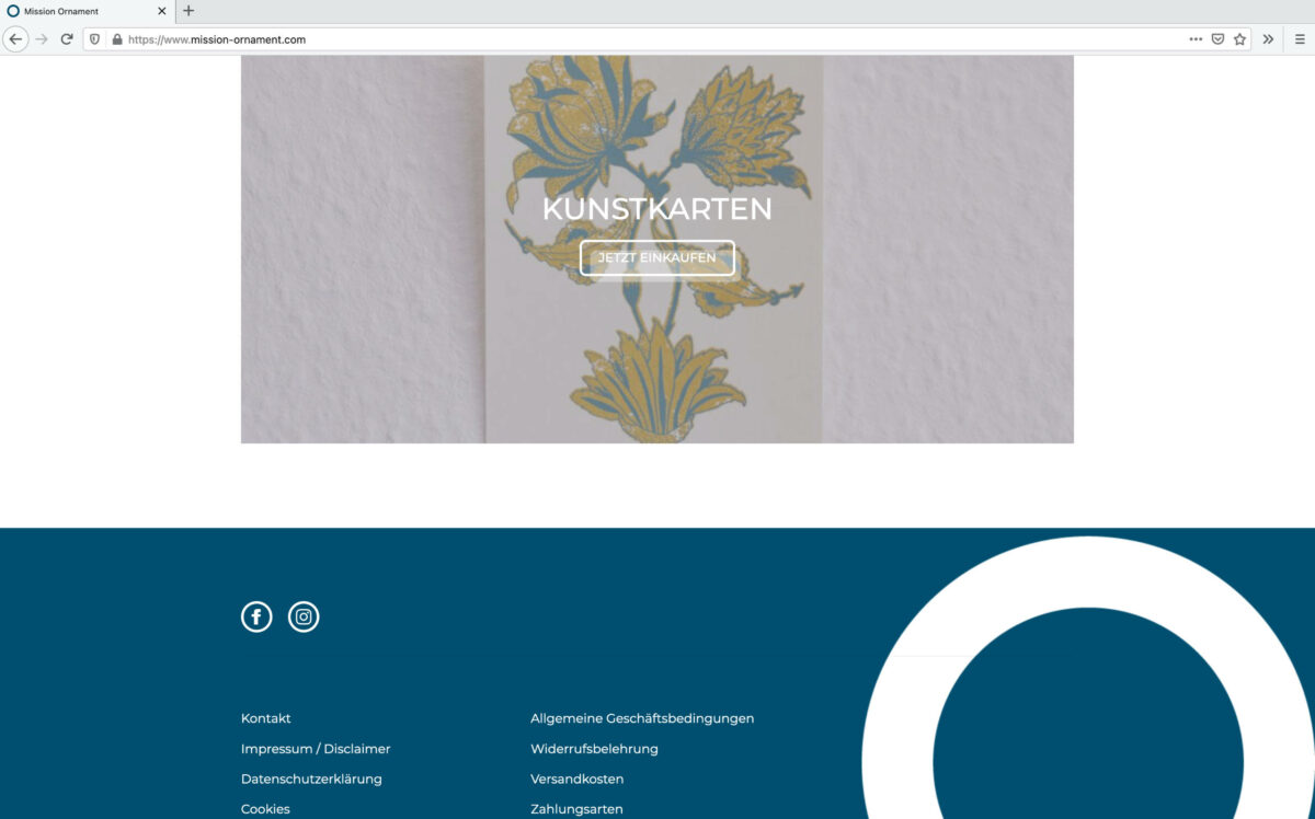Screenshot mission-ornament.com - Webdesign ©Stéphanie Boisset